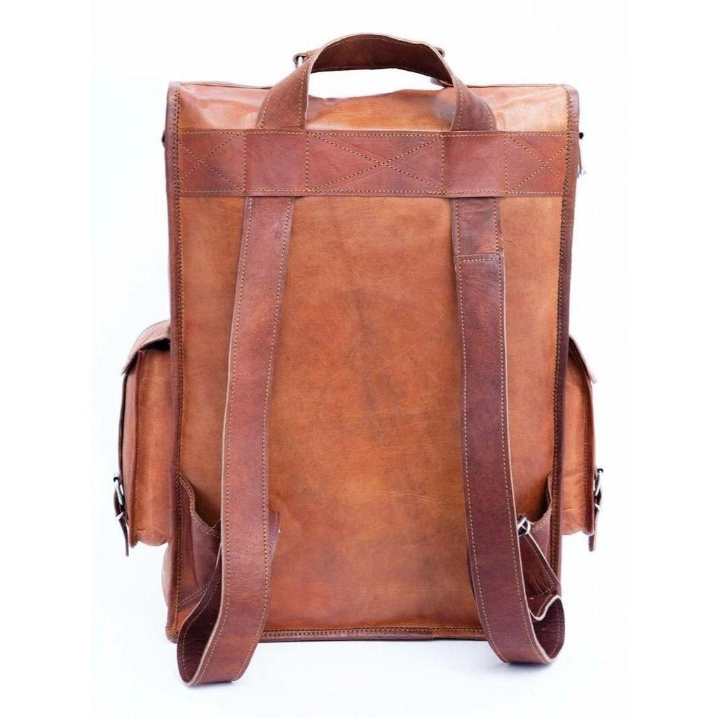 Backpack Bag Leather Laptop Men's Satchel New'' Vintage Rucksack Messenger