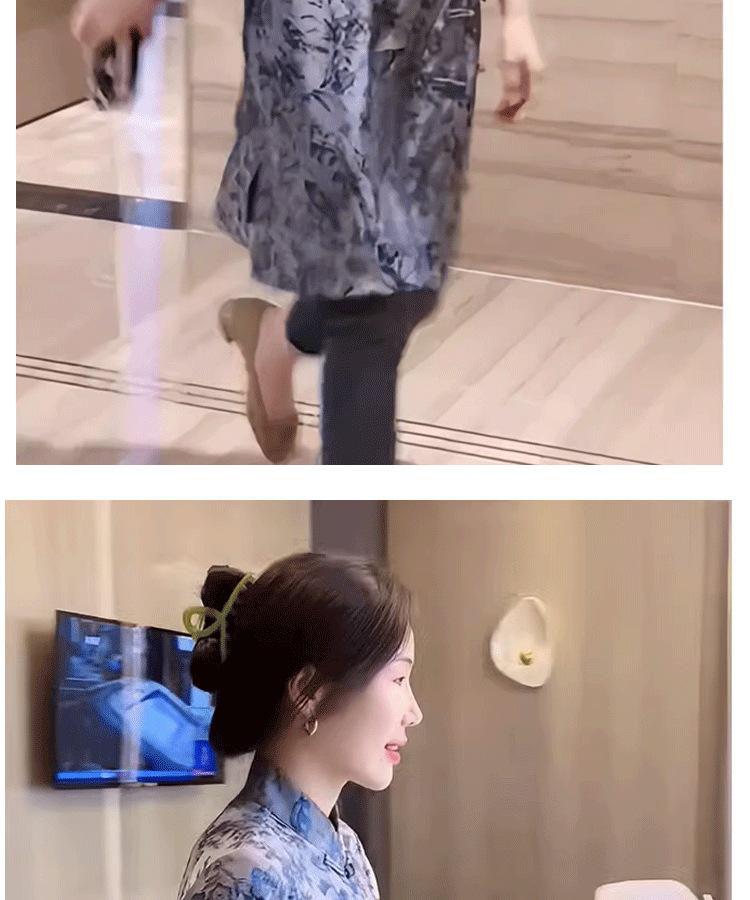 Plus Size Blue & White Porcelain Qipao Dress: Retro Chinese Style, Slimming Fit for Chubby Girls