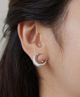 Tatiana (Silver 925) New Moon Ear Jacket Earrings Ec3035