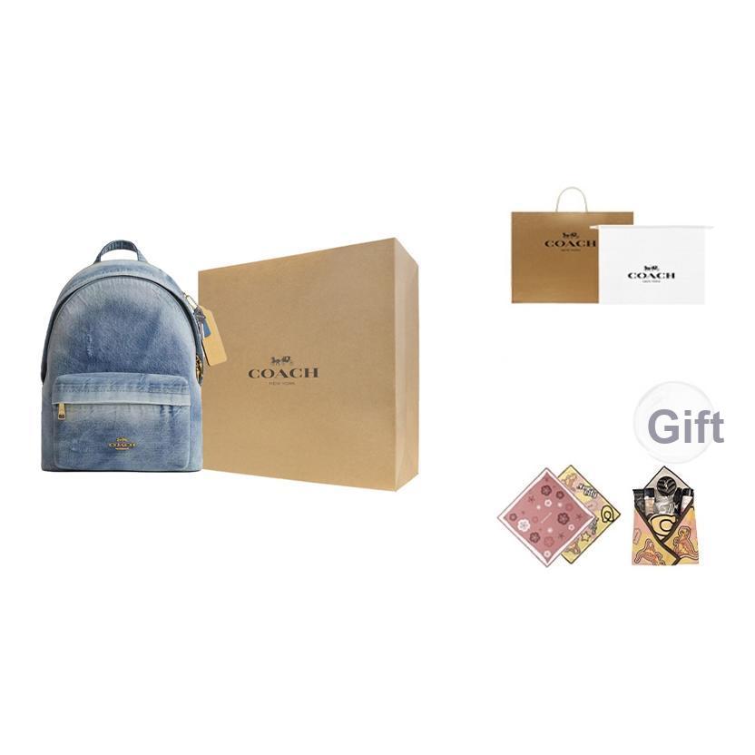 Coach Zaino in Denim Taylor 27 con Logo Piccolo Zaino da Donna Oro Indaco Chiaro CEF27-IMNIM