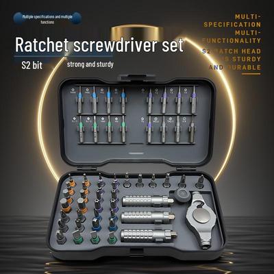 Cross-Border High-Quality 55-in-1 T-Handle Ratchet Screwdriver Set: Multi-Purpose Household Repair Tool