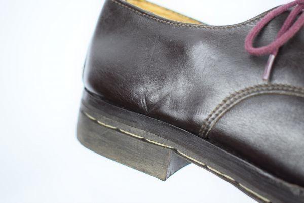 Rare Vintage DELTA European Service Shoes Officer 25.0 Dark Brown Dress Shoes(USED)