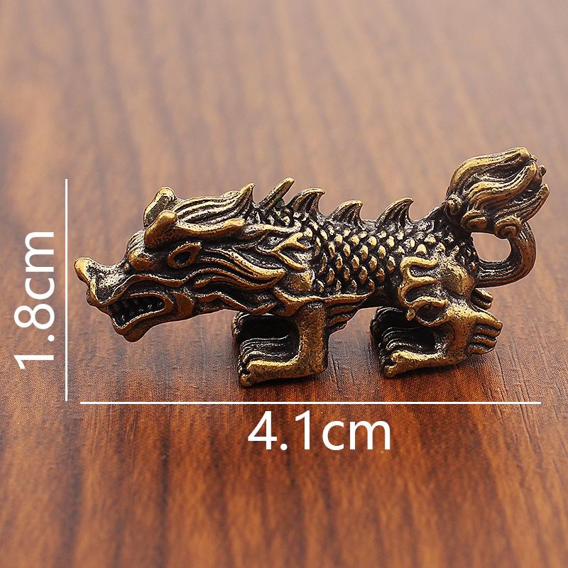 Messing Miniatur Drache Neun Söhne Anhänger Desktop Antik Drache Chinesischer Stil Ornament Handwerk Sammlung Heimdekor 2025 Neu