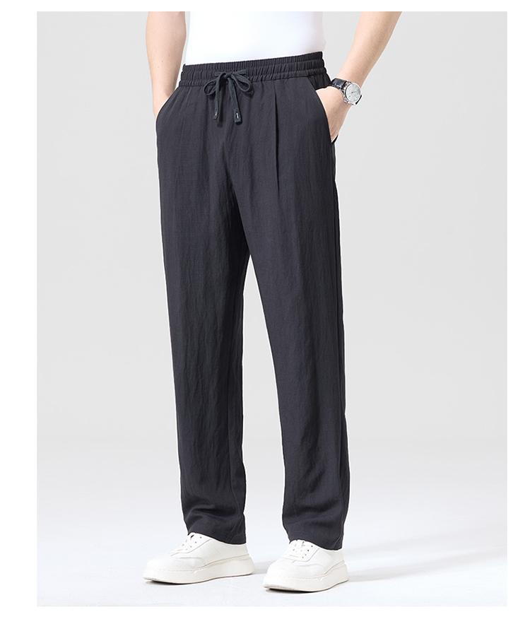 26 premium summer linen elastic waist casual straight leg pants made of Lyocell linen