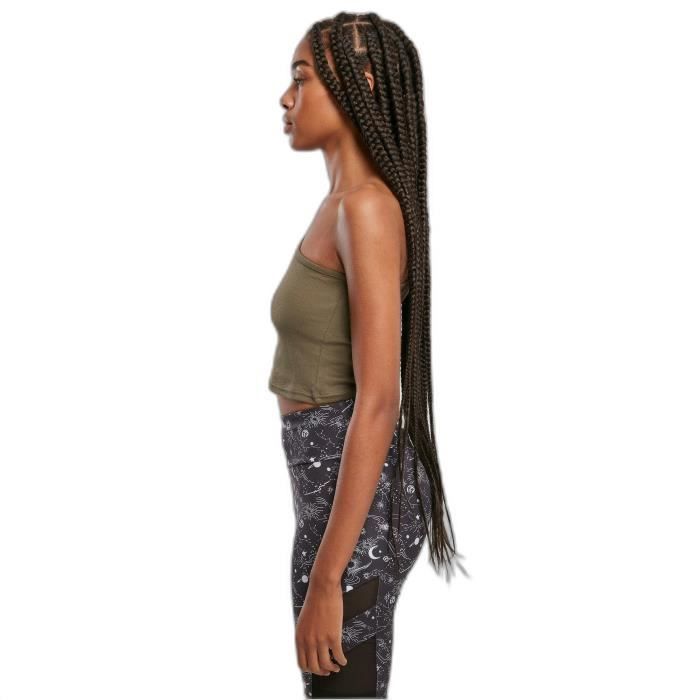 Débardeur court femme Urban Classics Asymmetric GT - vert kaki - 4XL