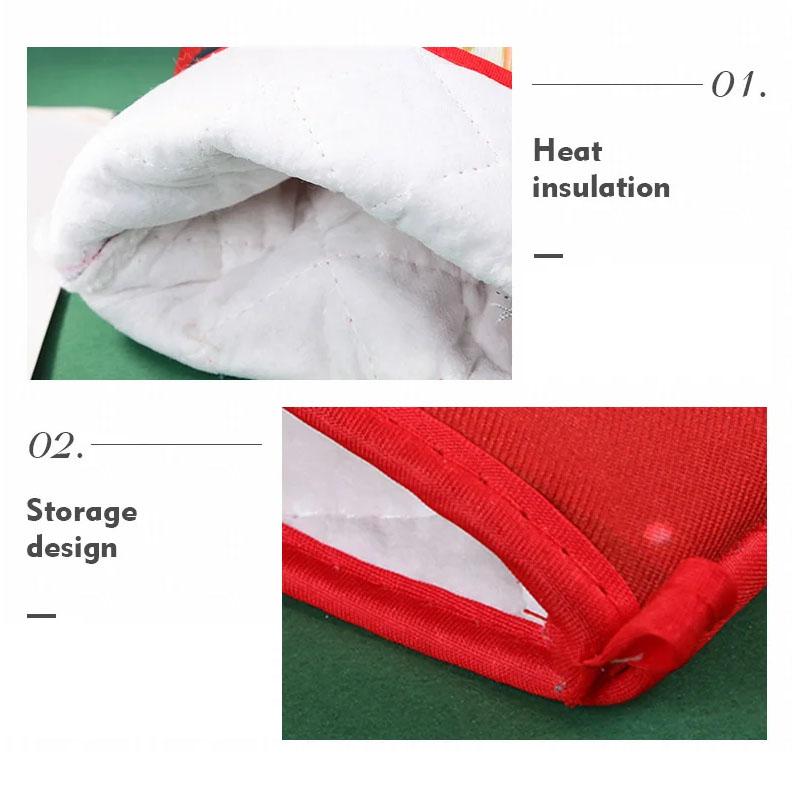 Weihnachts Topflappen und Topfuntersetzer Set, Weihnachtsmann Schneemann Rentier Klassischer Ofenhandschuh Hitzebeständige Küchenofenhandschuhe