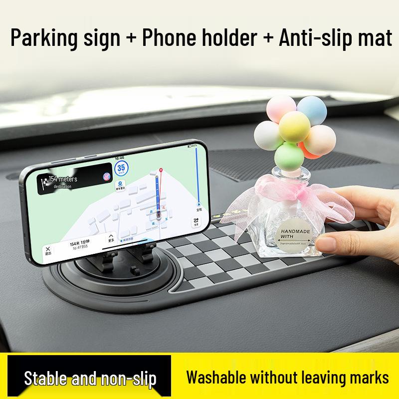 Car Dashboard Anti-slip Mat & Phone Holder - Heat Resistant Interior Decor