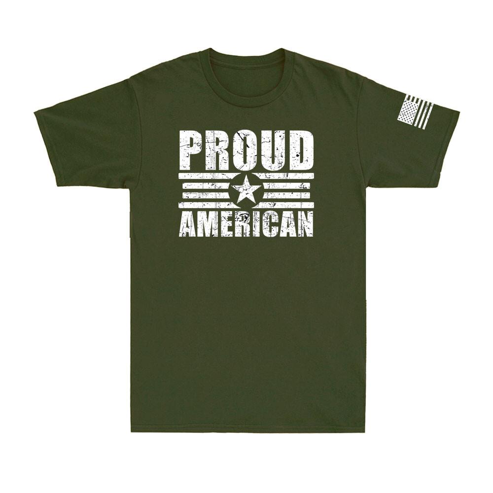 Proud American USA Flag Distressed Men T-shirt Patriotic Vintage Men T-shirt XXXL