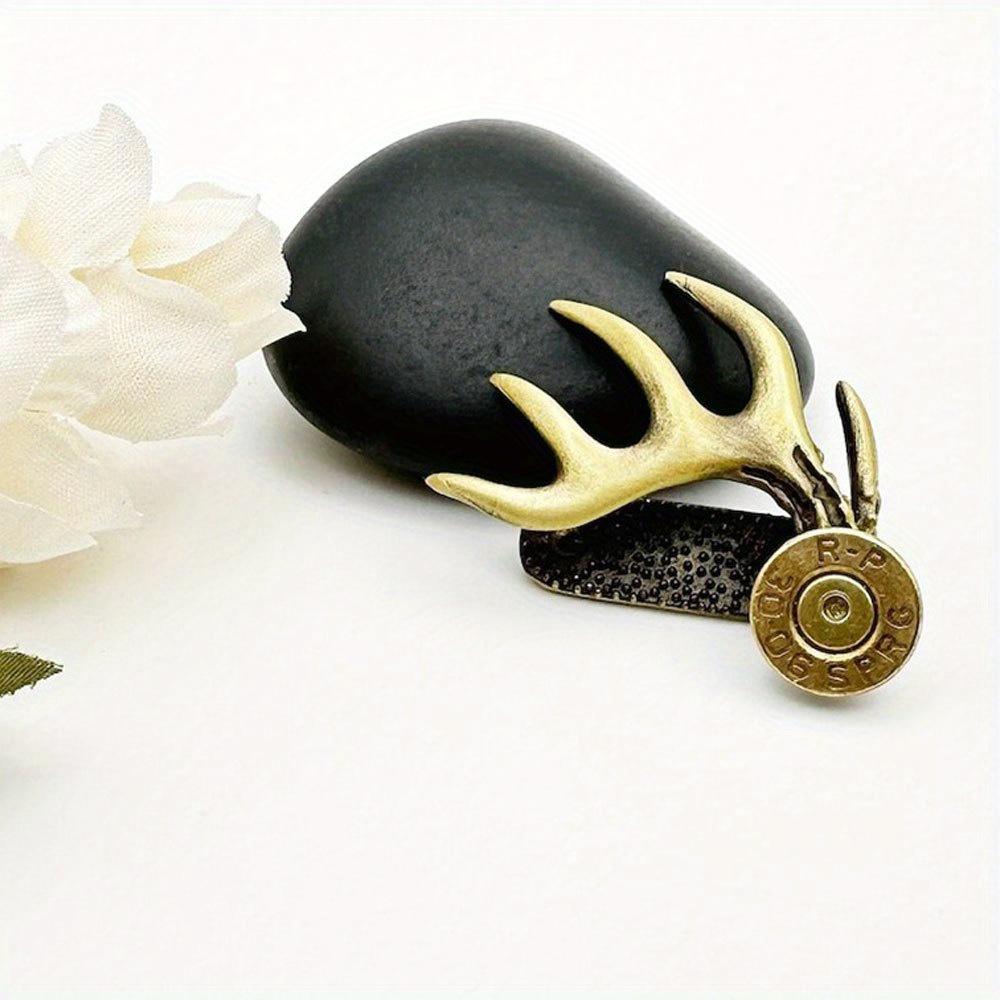 

1 шт. Зажимы для шляпы на поля, латунный зажим для шляпы в виде рогов, металлический зажим для полей для любителя активного отдыха, латунный зажим для шляпы ручной работы, охотничьи аксессуары, подарок 1 pc