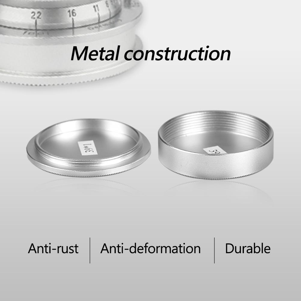 Metal Protective Body Front & Rear Lens Cap Cover for M39 Screw Mount Camera Lenses(Silver)