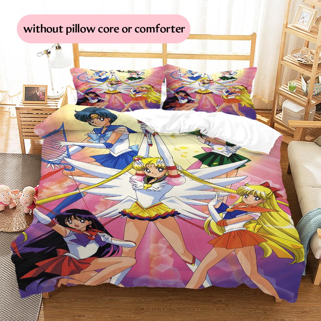 Sailor Moon Transformation Duvet Cover & Pillowcases, Sailor Moon Fan Bedroom Bedding, Perfect Gift.chl