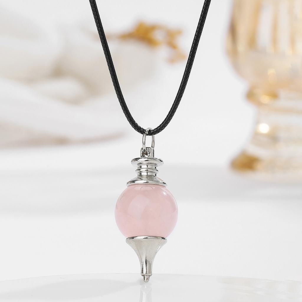 Natural crystal pendant, amethyst, spherical spirit pendant, Bohemian necklace, jewelry