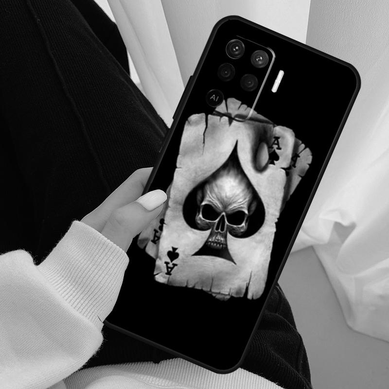 Ace of Spades Poker Case For Oppo A40 A60 A80 A5 Pro A15 A16 A17 A57 A77 A94 A74 A54 A76 A96 A18 A38 A58 A78 A98