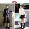 SPAO Korean Style Knit Cardigan and Pleated Skirt Two-Piece Set