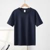 Kurzarm-T-Shirt aus reiner Baumwolle mit Rundhalsausschnitt für Damen, einfarbig, halbärmeliges Basis-T-Shirt