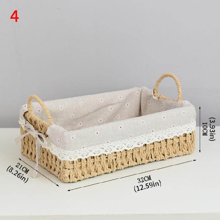 Woven Storage Bin Large Capacity Organiser Basket For Toy Cosmetics Jewelry Book Small Items Living Room Bedroom Dresser