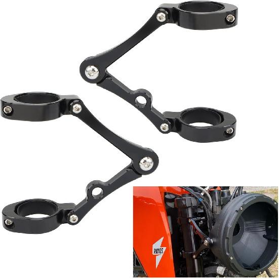 33mm-58mm Uchwyt Reflektora Mocowanie Zacisk Rura Lagowa Uchwyt Lampy 54mm 49mm 45mm 41mm 37mm Motocykl Bobber Cafe Racer Uniwersalny(Pasuje do 45-49mm Czarny)