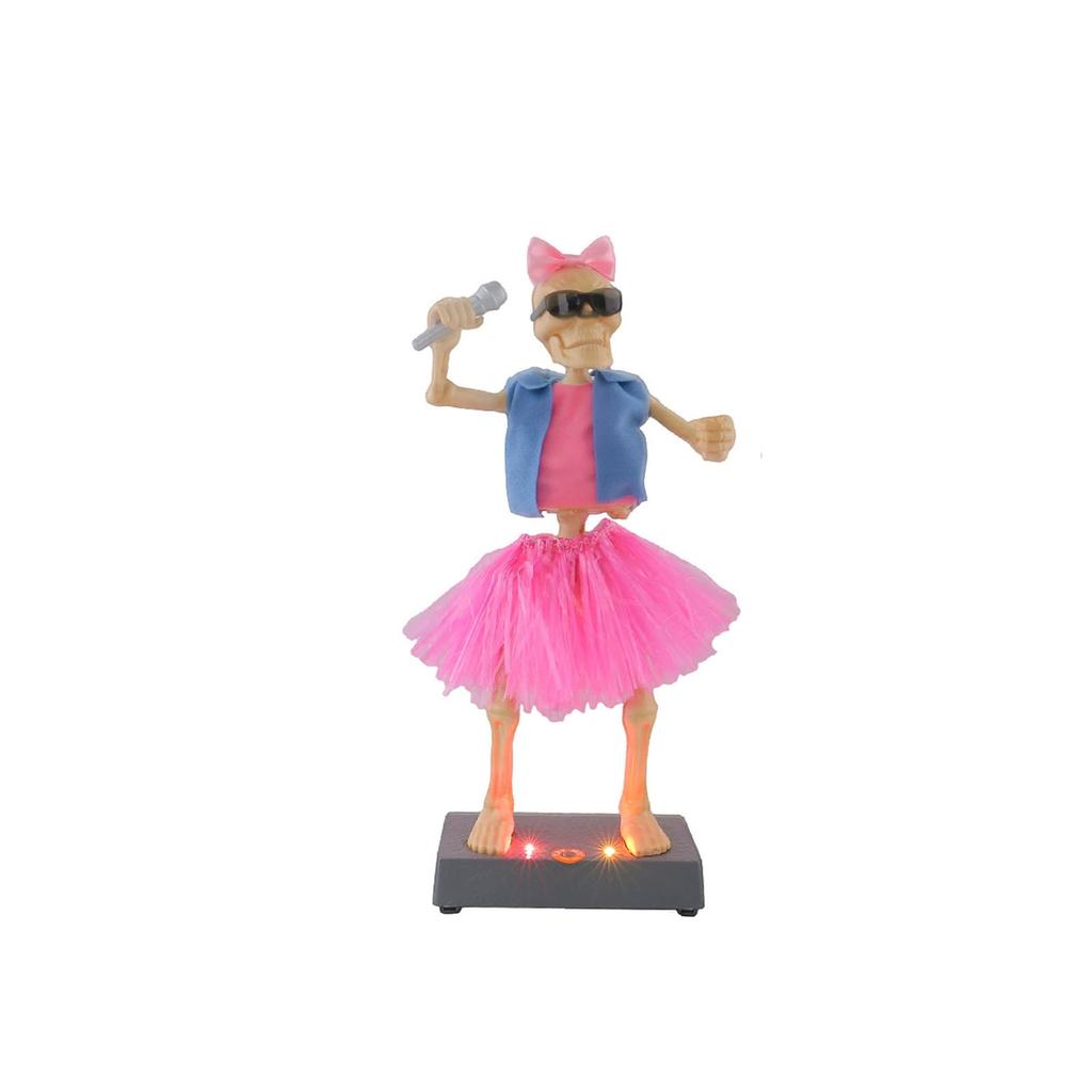 Light Up Halloween Skeleton with Music - Battery Operated Glowing Skeleton Figures for Party Decor