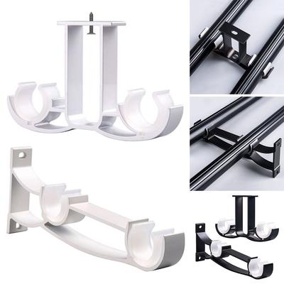 High Quality Home Decor Side Top Mounted Window Double Curtain Rod Brackets Shower Curtain Pole Bracket Hardware Holder