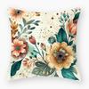 Pillowcase Classic Retro Green Plant Sofa Decoration Pillowcase Nordic Home Waist Cushion Pillowcase
