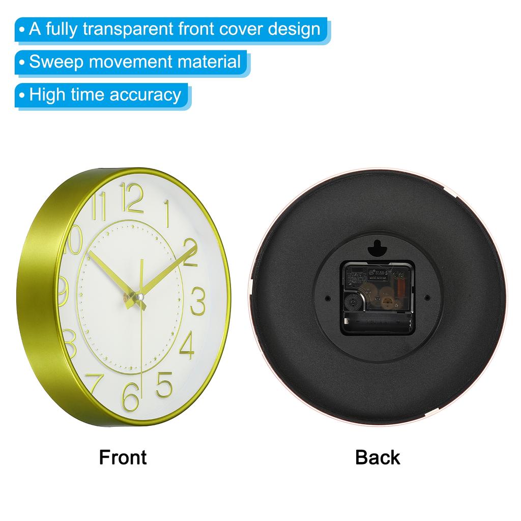 Uxcell 8 Inch Wall Clock Battery Operated Silent Non-Ticking Round Modern Wall Clock for Kitchen Office Bedroom Decor Featuring