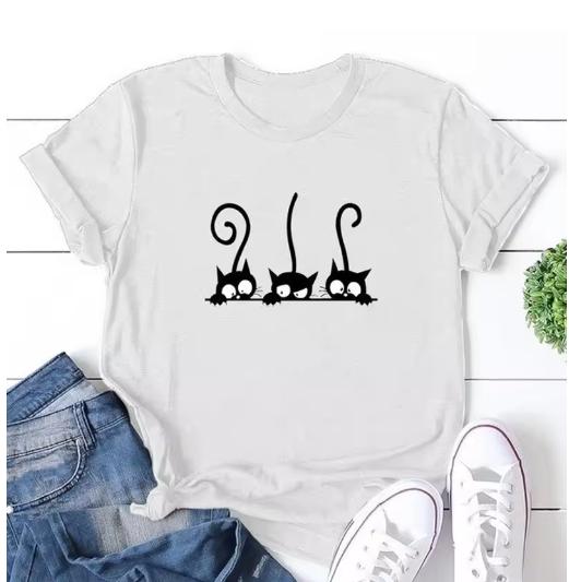 Милый кот Японский Черный Кот Аниме Футболка Милая Одежда с Котом Женские Топы Графическая Футболка Женская Одежда Y2k Топ Графические Футболки S
