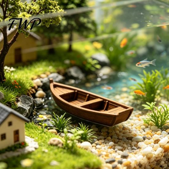 Retro Fishing Boat Model 3D Printed Vintage Wooden Rustic Old Ship Figurine Miniature Maritime Decoration for Display Shelf Nautical Decor Fisherman