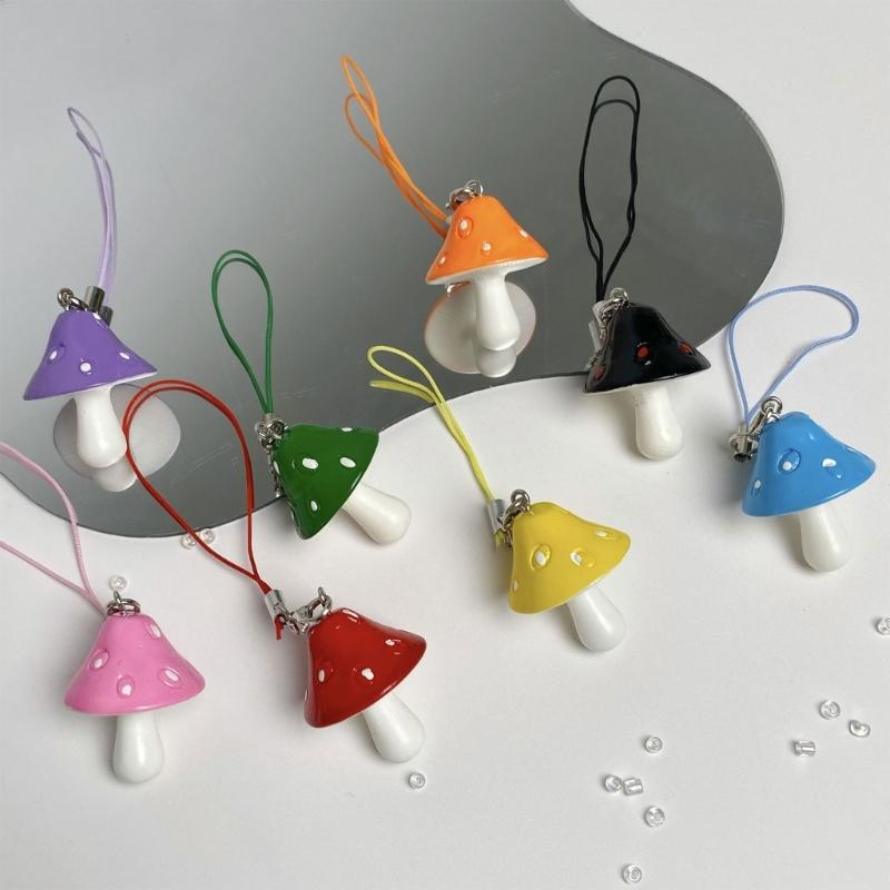 Mushroom Theme Keychain Colorful Resin Artwork For Keys Backpacks Trendy Practical Gift For Birthdays Celebrations