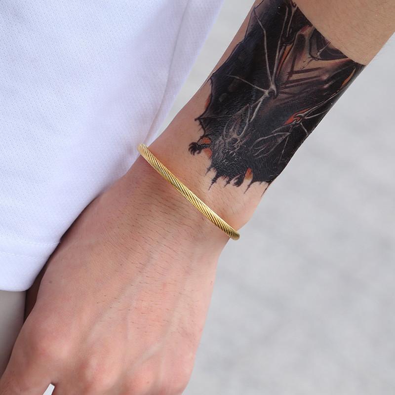 No Brand Geometric Titanium Steel Mens Bracelet With Electroplating For Casual Wear