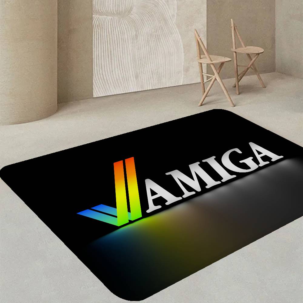 Amiga Logo Badezimmermatte Kinderzimmer Schlafzimmer Dekoration Balkon Anti-Rutsch Fußmatte Wohnzimmer Willkommensmatte