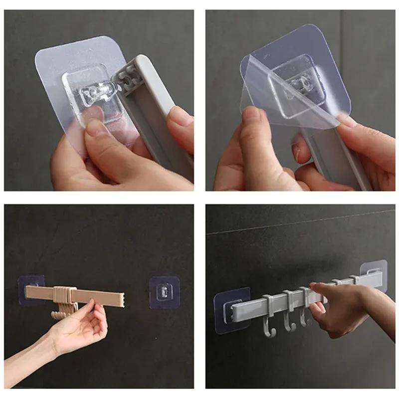 Kunststoff Wand Hängen Haken Schlüssel Halter Wand Tür Kleiderbügel Rack für Badezimmer Organizer Sparen Raum Rack