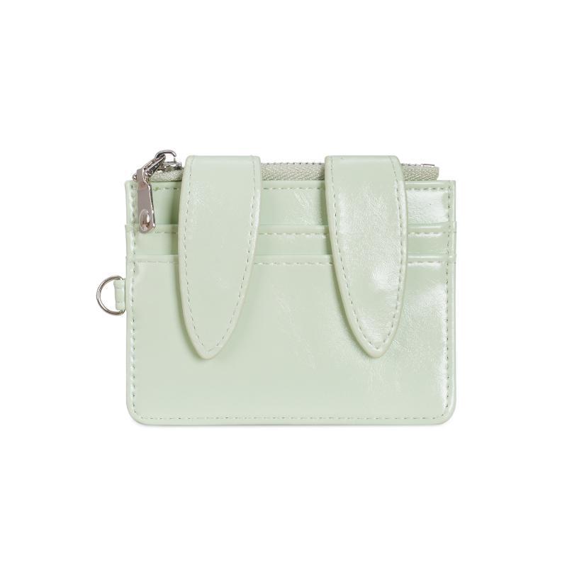 Cute Bunny Ear Card Holder Eco-friendly PU Leather Multi Card Slots Thin Pocket Wallet for School Use
