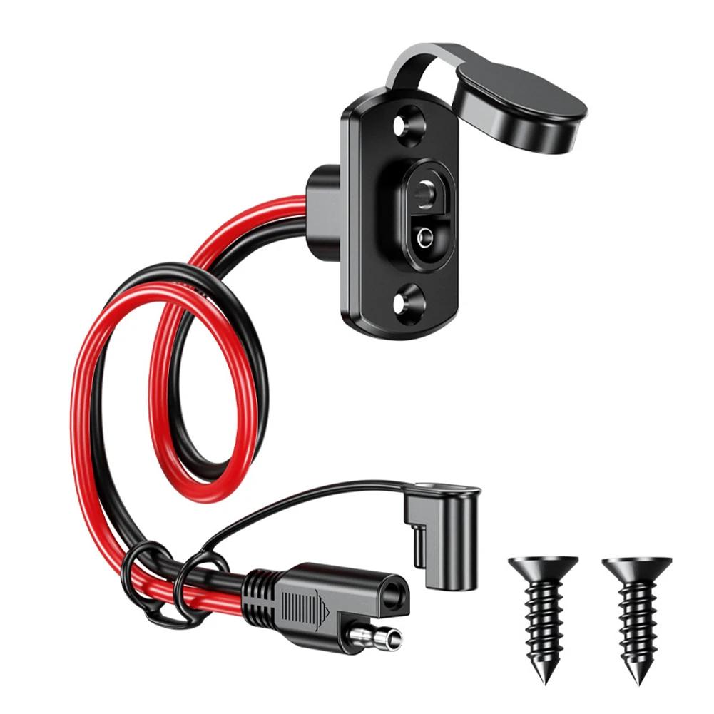 

Удлинительный кабель SAE Male to SAE Female, быстроразъемный, 12AWG, 30 см, водонепроницаемый удлинительный кабель для солнечной панели для аккумулятора автомобиля, автофургона чёрный