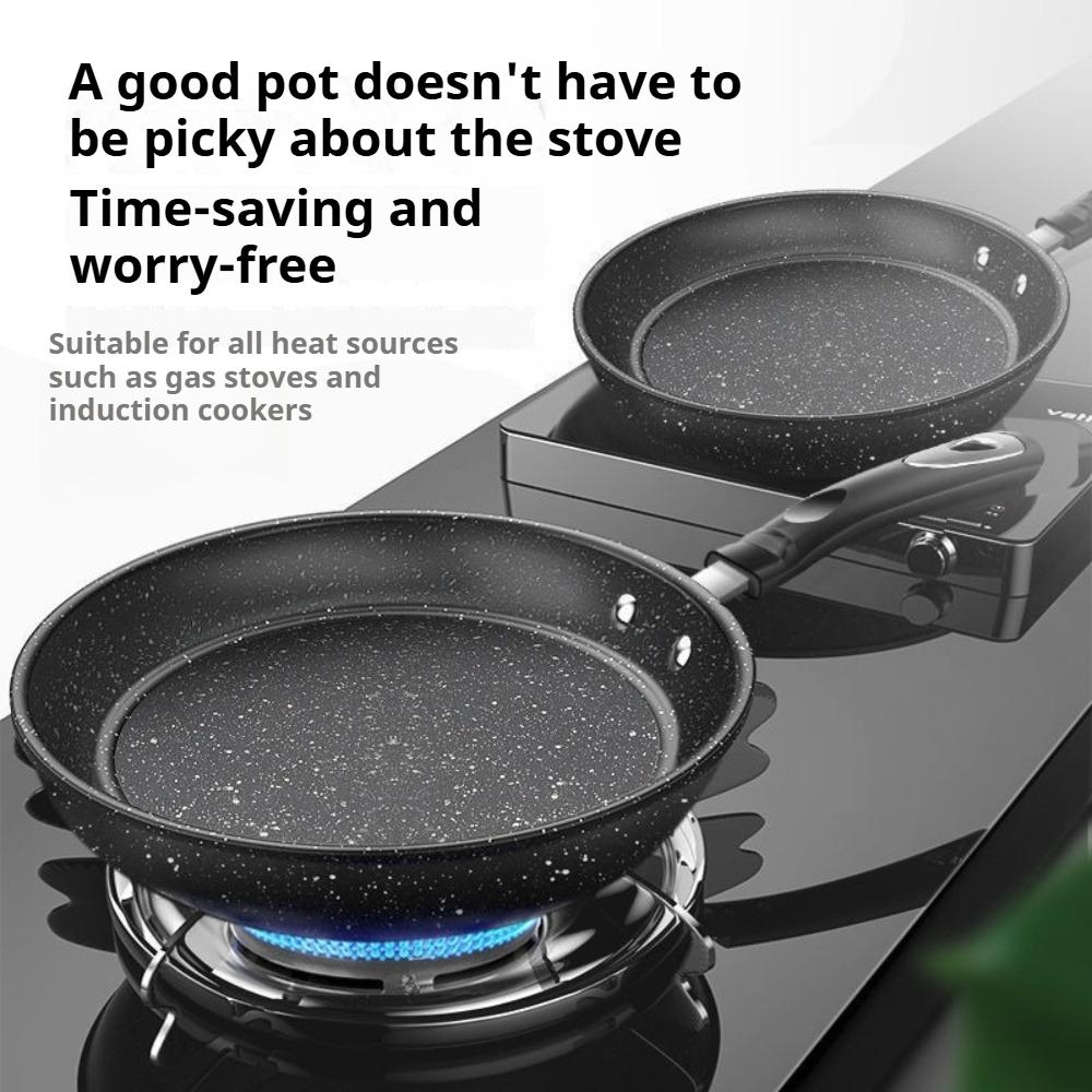 Multipurpose Frying Pan Flat Bottomed Steak Pan Light Oil Omelette Skillet Pan PFOA Free Fast Heating Kitchen Cooking Tools