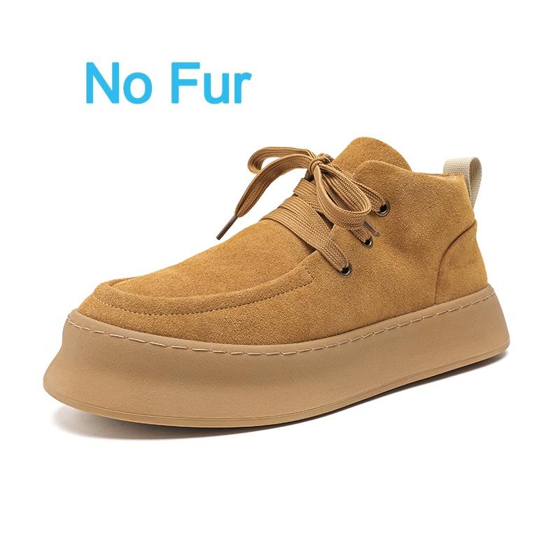 Fashion 2025 New European And American Thick Sole Men Leisure Leather Shoes Round Toe Lace Up Outdoor Shoes Genuine Leather Oxford Shoes