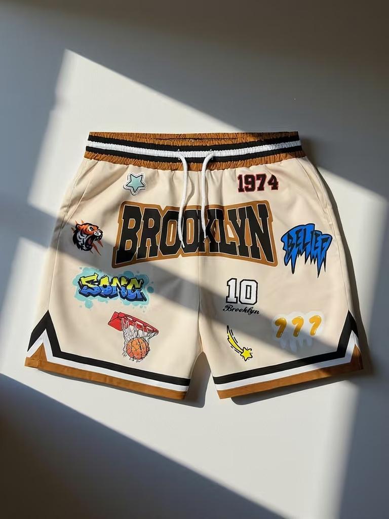 2026 Estate Caldo Americano Trendy Marca Sportivo Casual Stampa Digitale 3D Pantaloncini da Basket Unisex Stile Ampio
