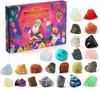 24 Days Crystals Christmas Advent Calendar Gift Box Natural Gemstone Stone Minerals Rock Collection Christmas Countdown Gift