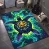 Fantasy Ocean Turtle Print Carpet for Bedroom Living Room Bedside Sofa Floor Mat Modern Home Decor Area Rug Machine Wash