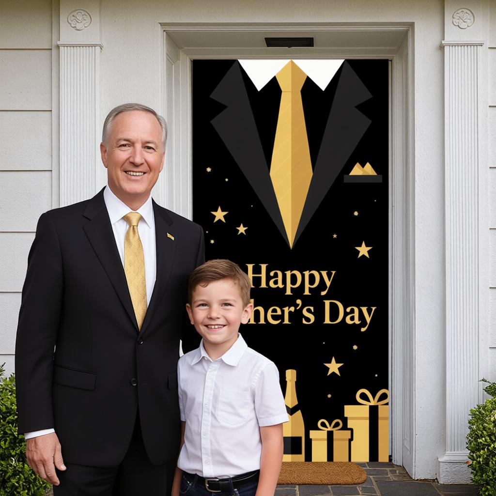 Dad Appreciation Display Celebration-themed Decor Father's Day Party Banner Father's Day Background Suit Tie Design For Indoor