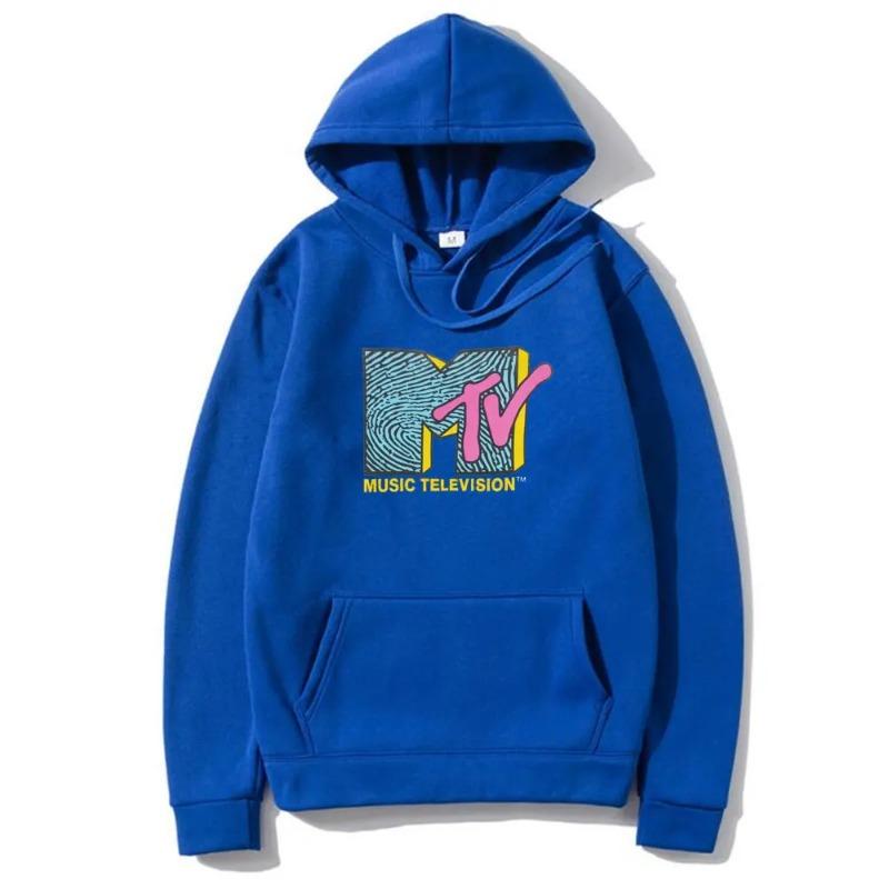 Felpa con cappuccio da uomo per primavera e autunno MTV Music TV Stampa Pullover Felpa con cappuccio streetwear