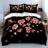 Branch Falling Cherry Blossoms Bedding Set for Kids Luxury Gift 3pcs Digital Print Comforter Set Soft Comfortable Breathable
