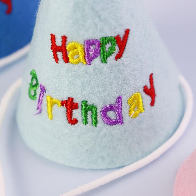 Pet Birthday Hat Drool Towel Set Cute Creative Design Letter Embroidery Holiday Cat and Dog Accessories Scarf Elastic Rope