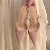Summer sandals women's 2025 new pointed cross-strap nude patent leather high heels women's stiletto sexy sandals