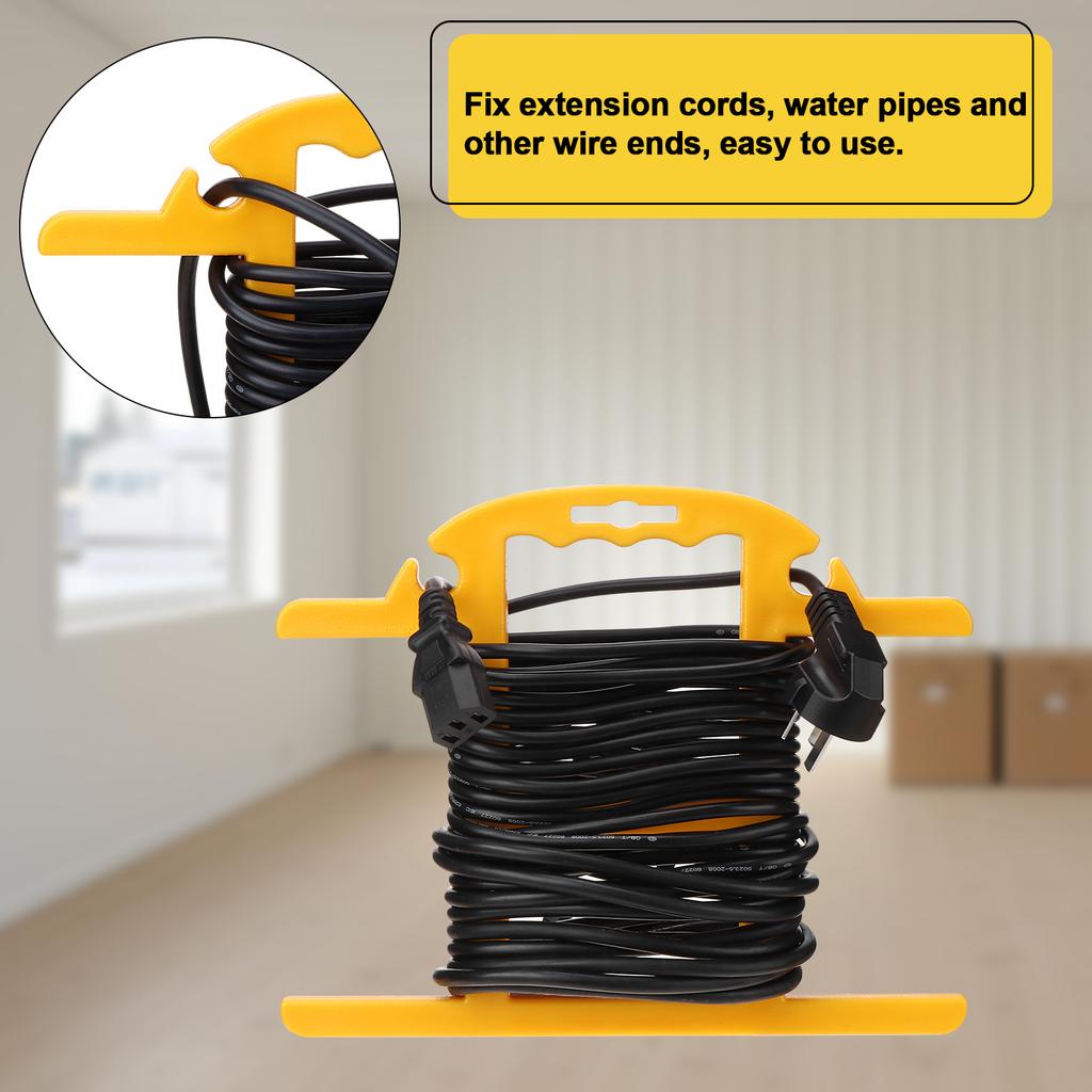 4Pcs Abs Heavy Duty Extension Cord Storage Reel, Portable Cord Organizer, Yellow H-Shape Wrap-Holds Extension Cord Winder For In
