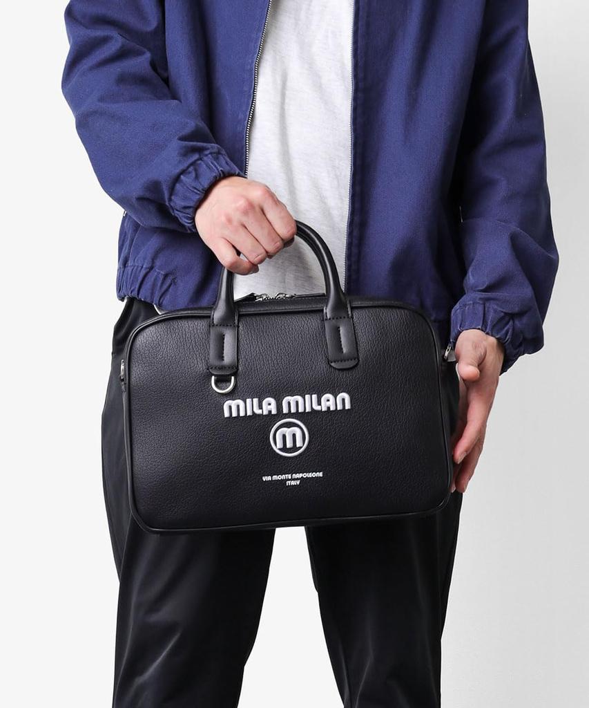 Mila Milan Pouprie Shoulder Bag with Handle [Mila Milan] Men's No.248512 (Black)