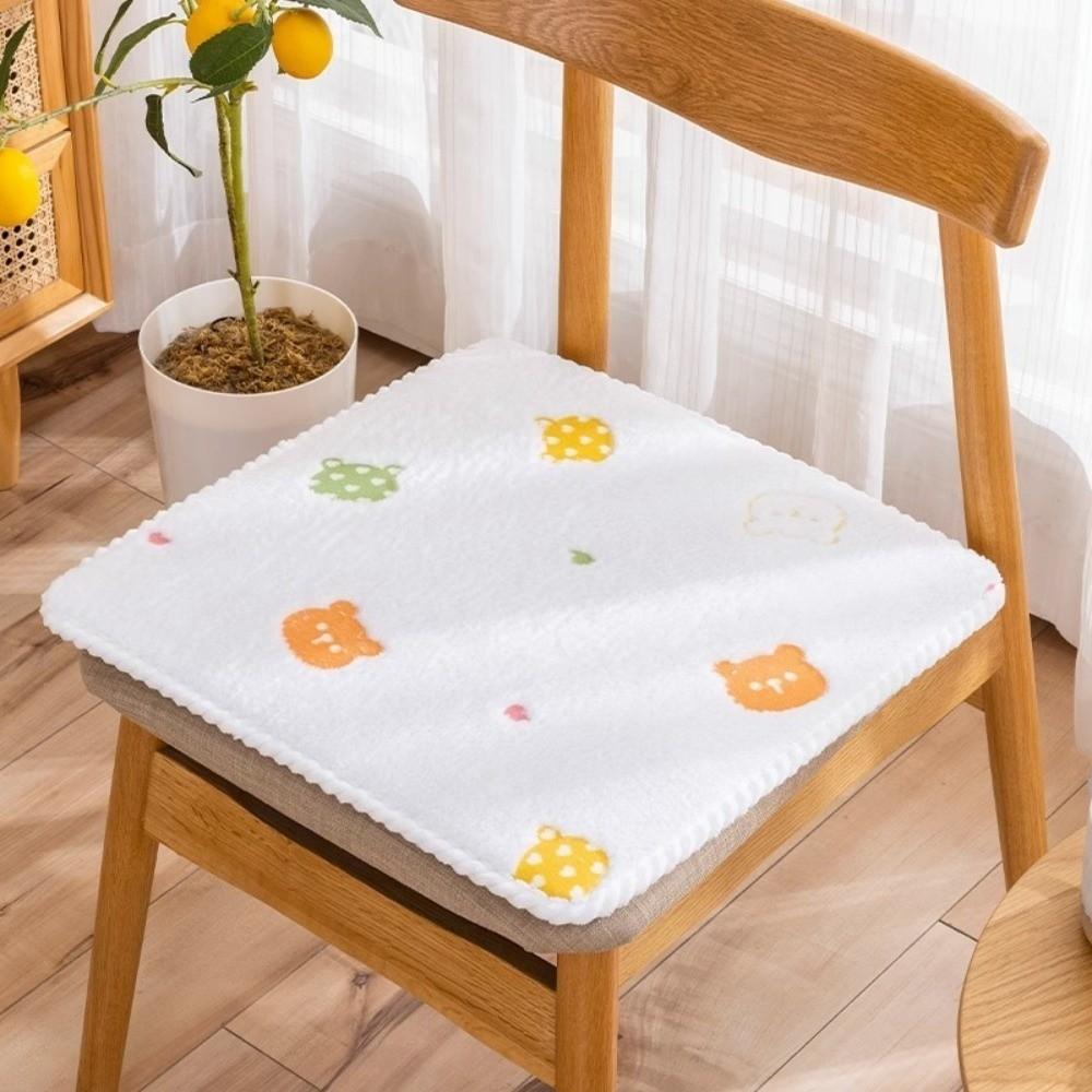 New Winter Thick Lamb Velvet Seat Cushion Anti-Slip Square Office Chair Pad 40cm Student Chair Cushion Dining Chair Pad