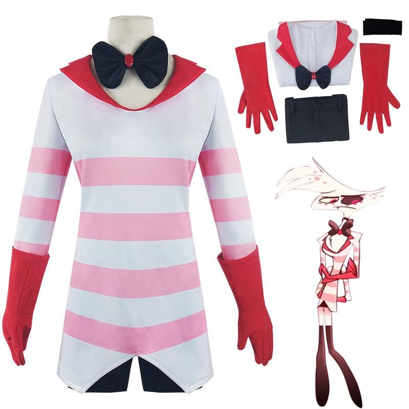 Superbe Costume de Cosplay d'Angel Dust de Hazbin Hotel Avec une Fabrication Exquise Pour Halloween