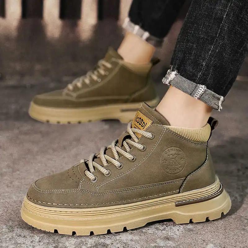 Fashion Autumn-spring Lace-up Brown Boot Skateboarding Lace-up Shoes Woman White Sneakers For Sports Seasonal Sapatos Temis