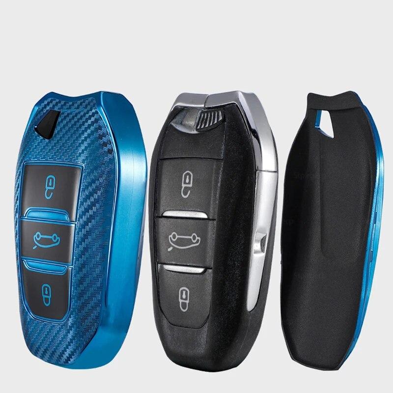 Neues weiches TPU-Autoschlüsselgehäuse, vollständige Abdeckung für Peugeot 308 408 508 2008 3008 4008 5008 Citroen C4 C4L C6 C3-XR Smart Shell-Zubehör