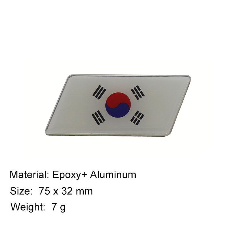 3D Prémiová Korejská Státní Vlajka pro SUV Terénní auto Kapota motoru Blatník kufr Zadní nálepka Znak Odznak Samolepka